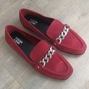 Bleecker and Bond Red Suede Flats